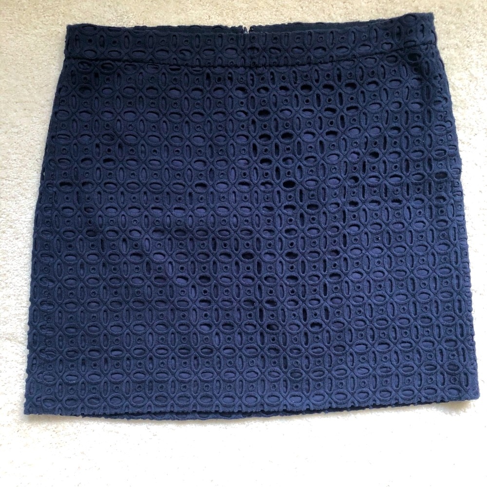 JCrew Navy eyelet skirt
